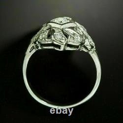 Simulated 2Ct Diamond Geometric Late Art Deco Engagement Ring14K White Gold Over