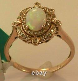 Simulated 4.10Ct Oval Cut Fire Opal Halo Engagement Ring 14K Yellow Gold Finish