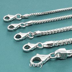 Solid 925 Sterling Silver 1.5mm-4mm Franco Chain Italian Pendant Necklace 16-26