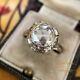 Solid 925 Sterling Silver 3ct Brilliant White Round Cz Vintage Engagement Ring