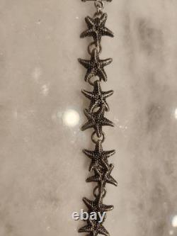 Solid 925 Sterling Silver Starfish Toggle Bracelet Vintage