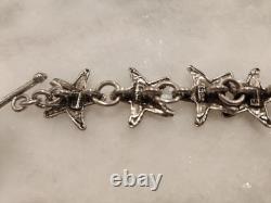 Solid 925 Sterling Silver Starfish Toggle Bracelet Vintage