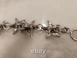 Solid 925 Sterling Silver Starfish Toggle Bracelet Vintage