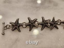 Solid 925 Sterling Silver Starfish Toggle Bracelet Vintage