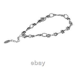 Solid 925 Sterling Silver Vintage Dark Thorn Curb Chain Men's Fashion Bracelet