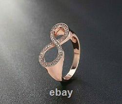 Sparkling 1Ct Round Cut VVS1/D Diamond Infinity Ring in 14K Rose Gold Finish