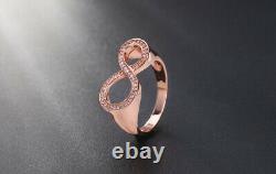Sparkling 1Ct Round Cut VVS1/D Diamond Infinity Ring in 14K Rose Gold Finish