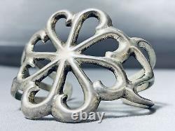 Spectacular Vintage Navajo Sterling Silver Cast Bracelet