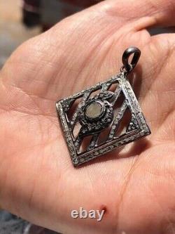 Square Art Deco Pendant 925 Sterling Silver Vintage Jewellery Collection