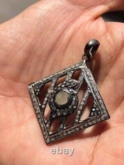 Square Art Deco Pendant 925 Sterling Silver Vintage Jewellery Collection