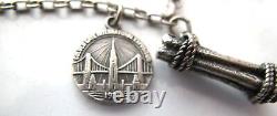 Sterling Silver 1939 Golden Gate Exposition CHARM BRACELET GGIE -Saddle Locket