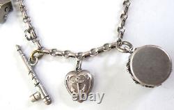 Sterling Silver 1939 Golden Gate Exposition CHARM BRACELET GGIE -Saddle Locket