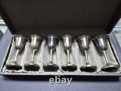 Sterling Silver 3.75 Cordial Goblets Cups Weighted Vintage. Box