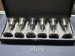 Sterling Silver 3.75 Cordial Goblets Cups Weighted Vintage. Box