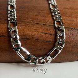 Sterling Silver 925 Heavy Figaro Link Chain 18 7mm 30g High Polish