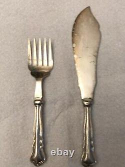 Sterling Silver. 925 Serving Knife And Fork Good Vintage condition Wt. 188 grams