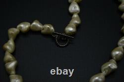 Sterling Silver. 925 Stimulated Baroque Pearl Choker Necklace Vintage
