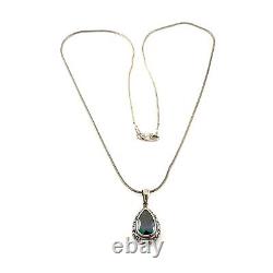 Sterling Silver 925 Vintage Mystic Topaz Necklace 18 inches