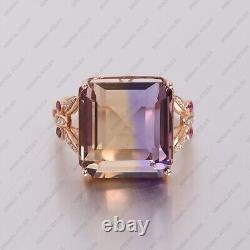 Sterling Silver Ametrine Gemstone Cubic Zirconia Promise Vintage Ring Jewelry