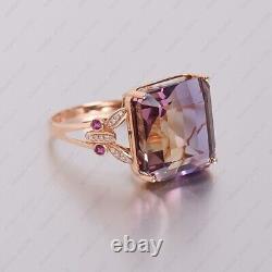 Sterling Silver Ametrine Gemstone Cubic Zirconia Promise Vintage Ring Jewelry