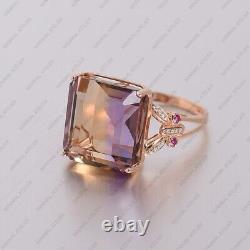 Sterling Silver Ametrine Gemstone Cubic Zirconia Promise Vintage Ring Jewelry