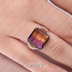 Sterling Silver Ametrine Gemstone Cubic Zirconia Promise Vintage Ring Jewelry
