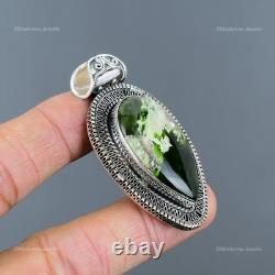 Sterling Silver Australian Chrome Chalcedony Stone Daughter Boho Vintage Pendant