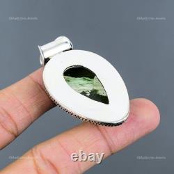 Sterling Silver Australian Chrome Chalcedony Stone Daughter Boho Vintage Pendant