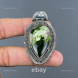 Sterling Silver Australian Chrome Chalcedony Stone Daughter Boho Vintage Pendant