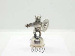 Sterling Silver Cast Viking Warrior Figure Vintage c1970 Denmark