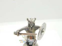 Sterling Silver Cast Viking Warrior Figure Vintage c1970 Denmark
