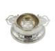Sterling Silver Floral Handled Tea Strainer & Bowl Vintage 1966 Birmingham