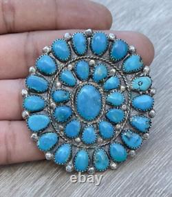 Sterling Silver Pendant Turquoise Native American Vintage Stone Handmade