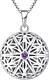Sterling Silver Purple Amethyst Hollow Round Locket Necklace Vintage Style 18