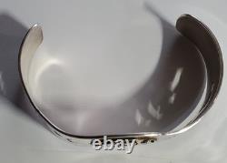 Sterling Silver SW Vintage Oval Handmade Heavy Cuff Bracelet-MADE IN MEXICO