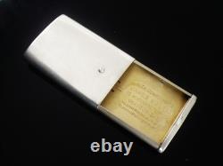 Sterling Silver Slide Action Vesta Case (Advertising Bookmakers) Birmingham 1925