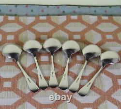 Sterling Silver Soup Spoons Set of 6, Feather Edge-Vintage