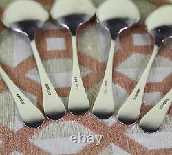 Sterling Silver Soup Spoons Set of 6, Feather Edge-Vintage