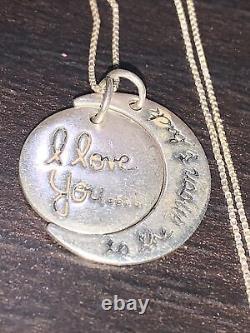 Sterling Silver Vintage Necklace I Love You To The Moon And Back