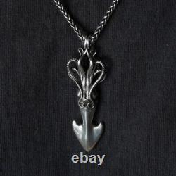 Sterling Silver Vintage Pendant Original Squid Pendant Necklace Couple Chain