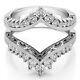 Sterling Silver Vintage Wedding Ring Guard With Brilliant Moissanite (0.98 Ct.)