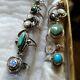 Sterling Silver Vtg Ring Lot Mexico Turquoise Multi Stone No Scrap Native Sz5 4