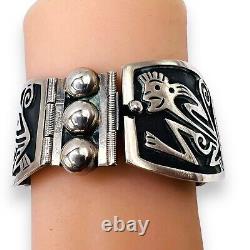 Sterling Silver Woman Bracelet Vintage Mexican Monkey Motif 26 Grams -4275