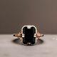 Sterling Silver, Onyx, Black Onyx Ring, Emerald Cut, Statement Ring, Vintage Ring