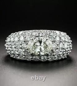 Style Vintage Sterling Silver Ring 925 CZ Cocktail Round White Women ADASTRA