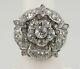 Style Vintage Sterling Silver Ring 925 Cubic Zirconia White Flower Round Adastra