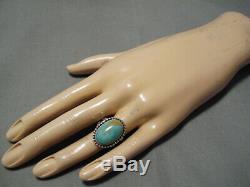 Superior Vintage Navajo Domed Royston Turquoise Sterling Silver Ring