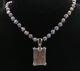 Tahara 925 Silver Vintage Quartz & Blue Pearls Beaded Chain Necklace Ne1326