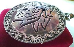 TAXCO MAYAN KING STERLING SILVER PENDANT-BROOCH Vintage SIGNED