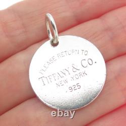 TIFFANY & CO. 925 Sterling Silver Vintage Return to Tiffany Round Tag Pendant